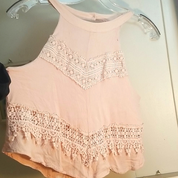 Beautiful blush pink halter neck lace blouse - Picture 1 of 6